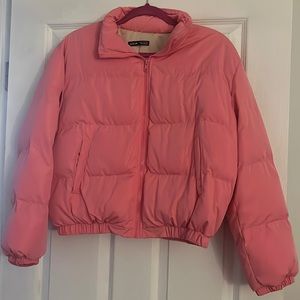 New bubblegum pink puffer jacket